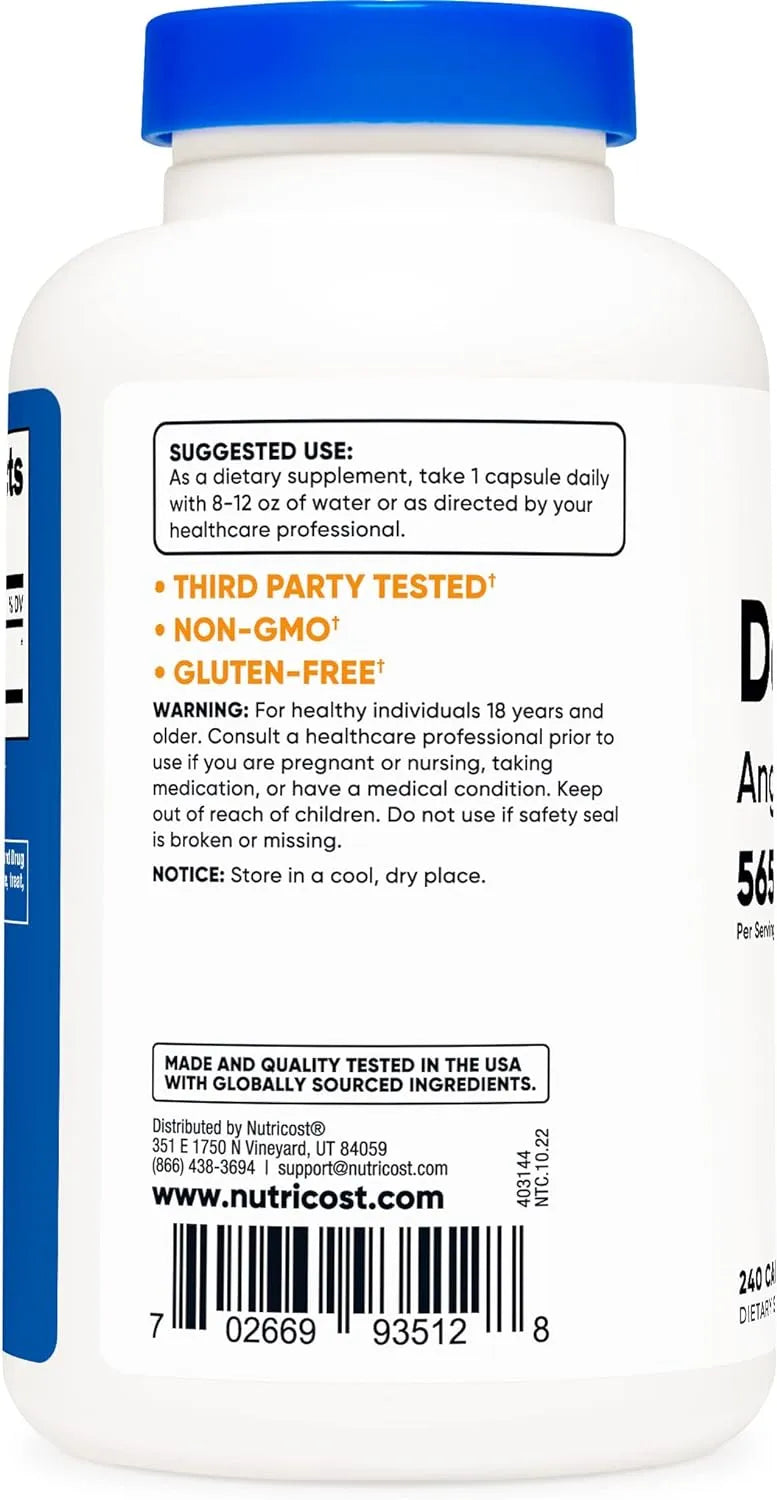 NUTRICOST - Nutricost Dong Quai 565Mg. 240 Capsulas - The Red Vitamin MX - Suplementos Alimenticios - {{ shop.shopifyCountryName }}