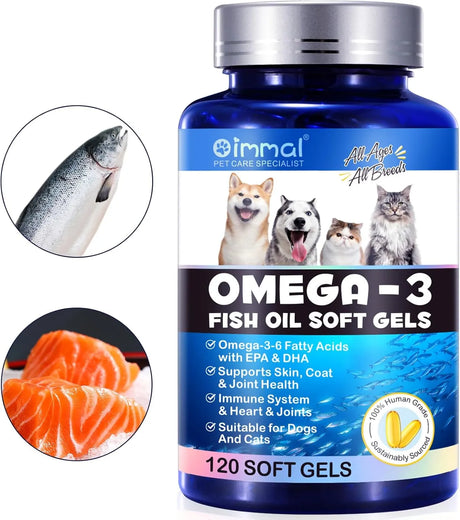 OIMMAL - Oimmal Omega-3 Pet 120 Capsulas Blandas - The Red Vitamin MX - Aceite De Pescado Para Perros - {{ shop.shopifyCountryName }}
