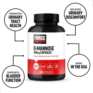 FORCE FACTOR - FORCE FACTOR D Mannose 500Mg. 120 Capsulas - The Red Vitamin MX - Suplementos Alimenticios - {{ shop.shopifyCountryName }}