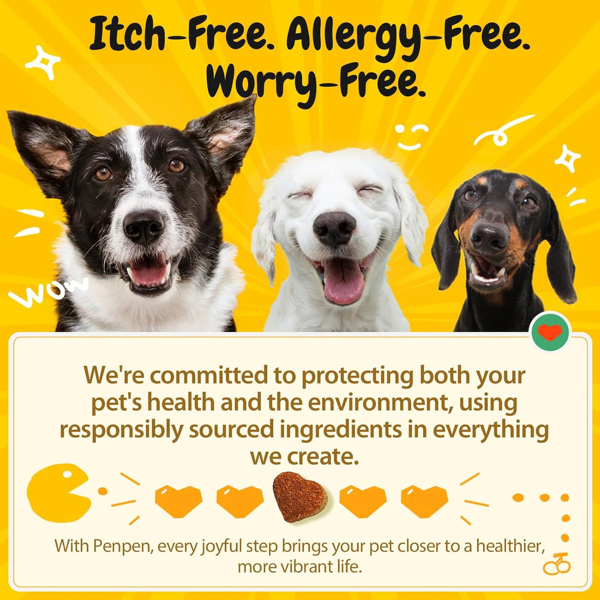 PENPEN Dog Allergy Relief Chews Peanut Butter 180 Masticables