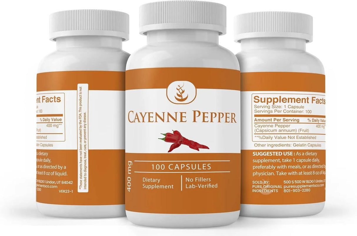 PURE ORIGINAL INGREDIENTS - PURE ORIGINAL INGREDIENTS Cayenne Pepper 100 Capsulas - The Red Vitamin MX - Suplementos Alimenticios - {{ shop.shopifyCountryName }}