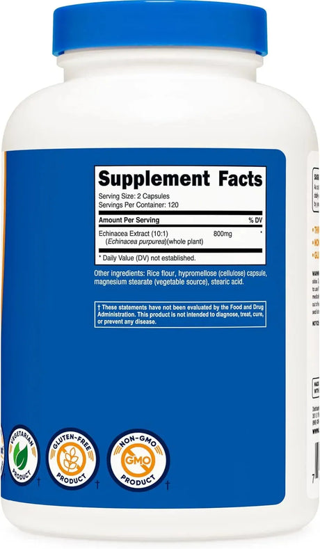 NUTRICOST - Nutricost Echinacea 800Mg. 240 Capsulas 2 Pack - The Red Vitamin MX - Suplementos Alimenticios - {{ shop.shopifyCountryName }}