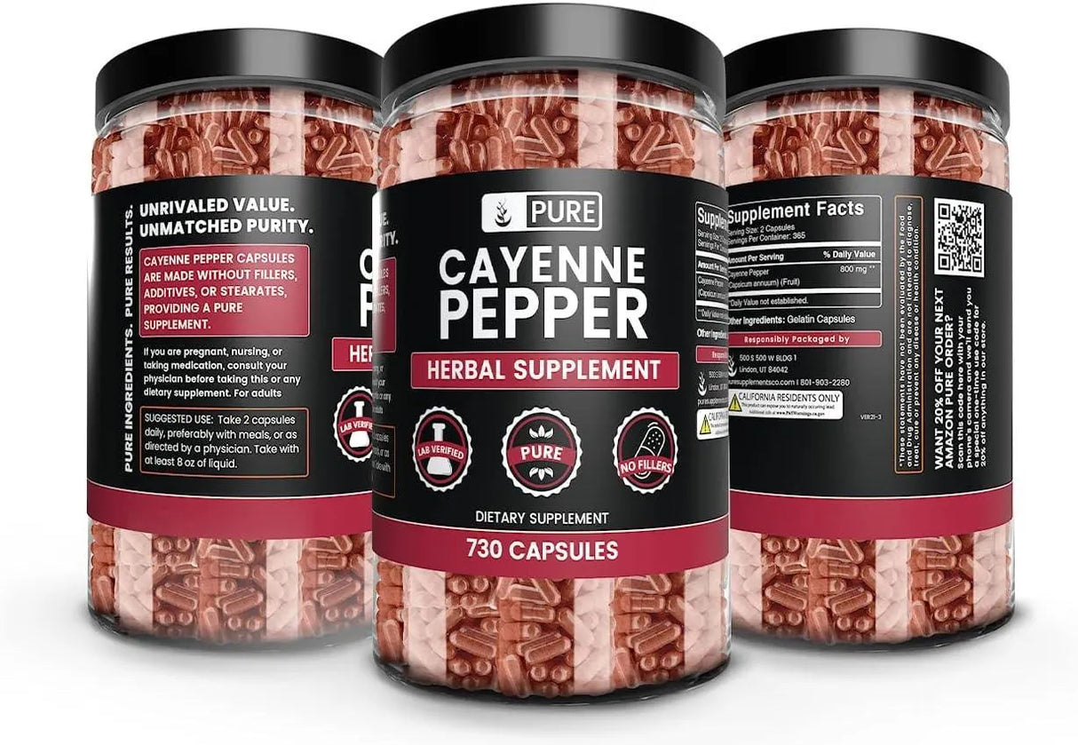 PURE ORIGINAL INGREDIENTS - PURE ORIGINAL INGREDIENTS Cayenne Pepper 730 Capsulas - The Red Vitamin MX - Suplementos Alimenticios - {{ shop.shopifyCountryName }}