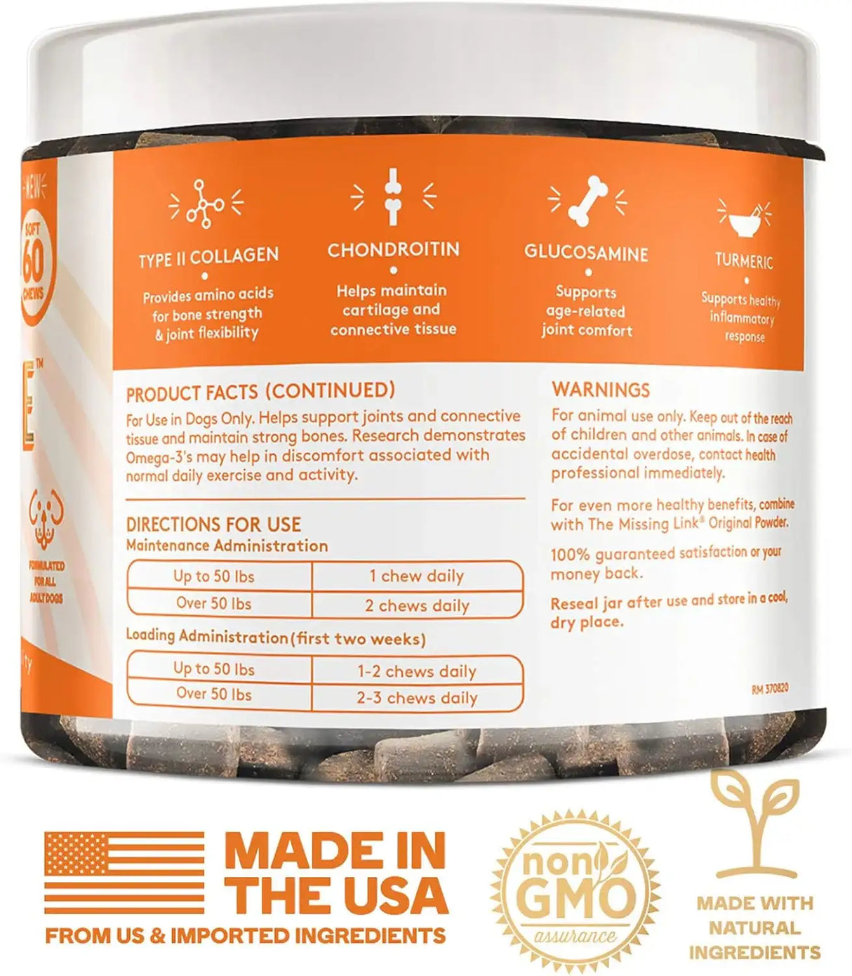 THE MISSING LINK - The Missing Link Collagen Care Hip & Joint Soft Chews 60 Masticables - The Red Vitamin MX - Cuidado De Cadera Y Articulaciones Para Perros - {{ shop.shopifyCountryName }}