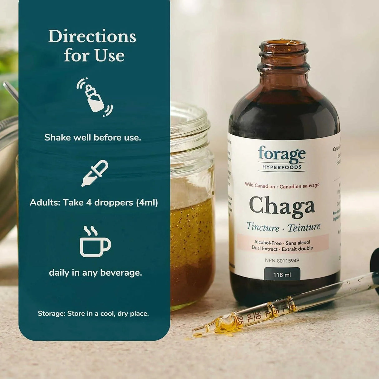 FORAGE HYPERFOODS - Forage Hyperfoods Alcohol-Free Canadian Wild Chaga Superfood Liquid 118Ml. - The Red Vitamin MX - Suplementos Alimenticios - {{ shop.shopifyCountryName }}