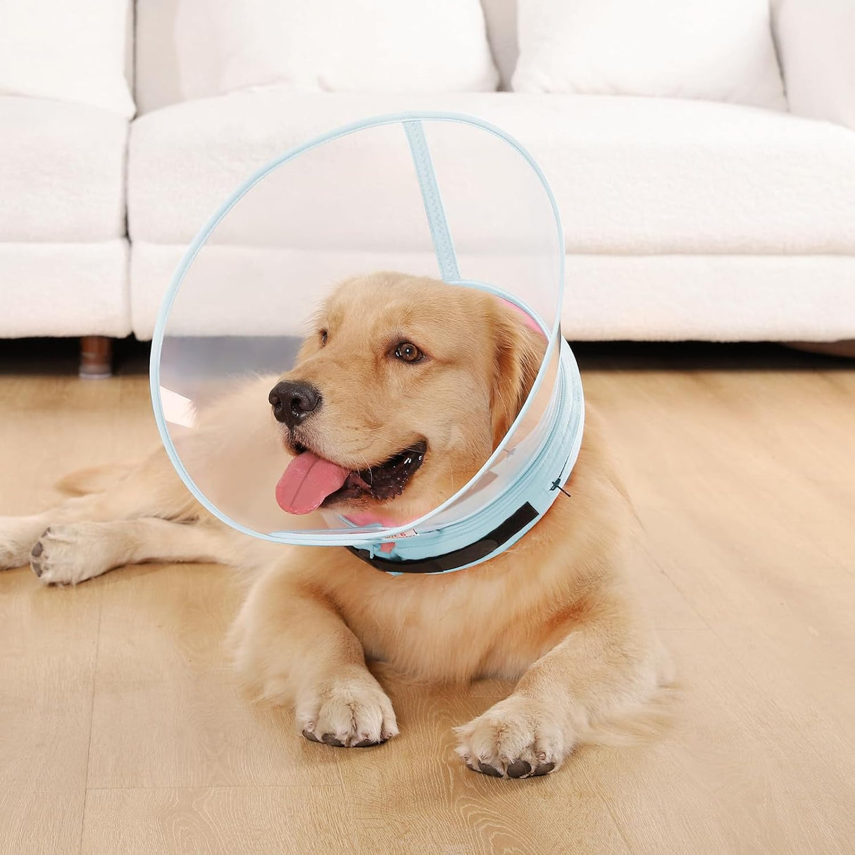ICOYEA Sponge Core Dog Cone PINK Size 5 Neck: 14.0"- 16.0"