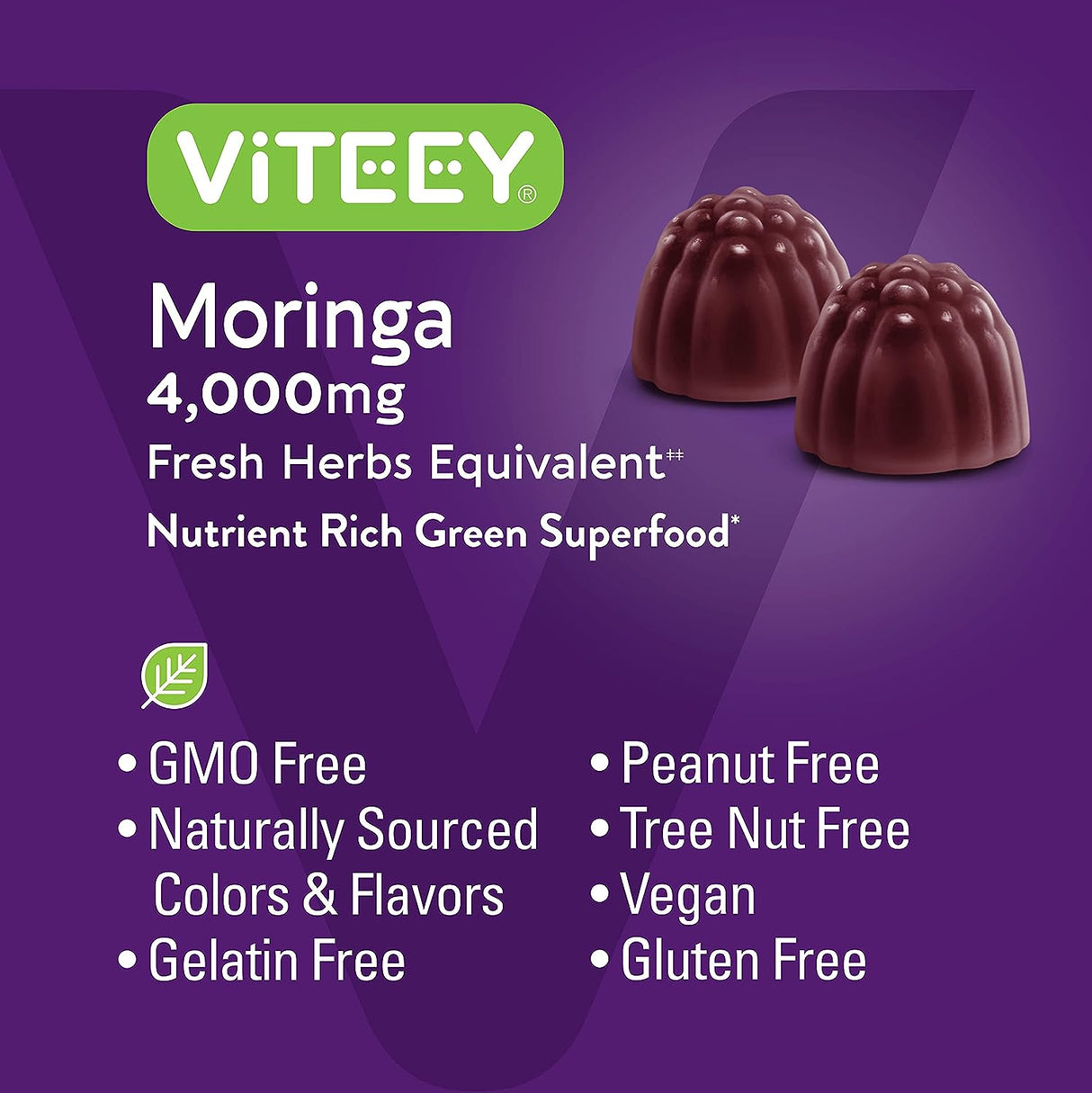 Viteey Moringa Leaf Gummies 4000Mg. 120 Gomitas - The Red Vitamin MX - Suplementos Alimenticios - VITEEY