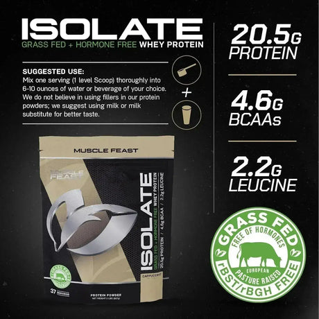 MUSCLE FEAST - Muscle Feast Grass-Fed Whey Protein Isolate Cappuccino 907Gr. - The Red Vitamin MX - Suplementos Alimenticios - {{ shop.shopifyCountryName }}