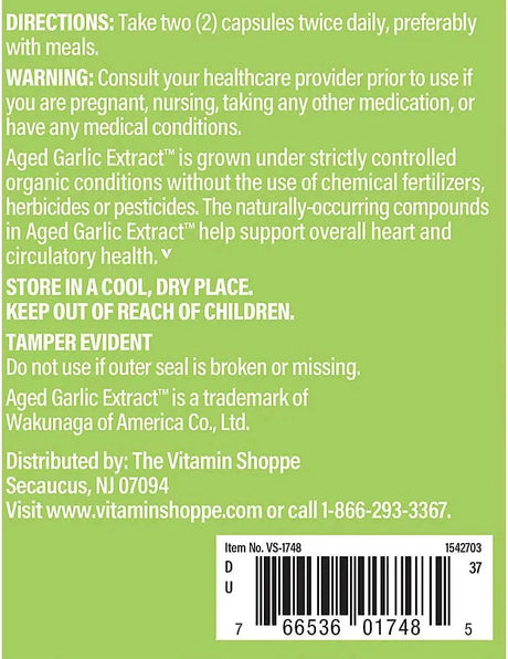 THE VITAMIN SHOPPE - The Vitamin Shoppe Odorless Aged Garlic Extract 600Mg. 300 Capsulas - The Red Vitamin MX - Suplementos Alimenticios - {{ shop.shopifyCountryName }}
