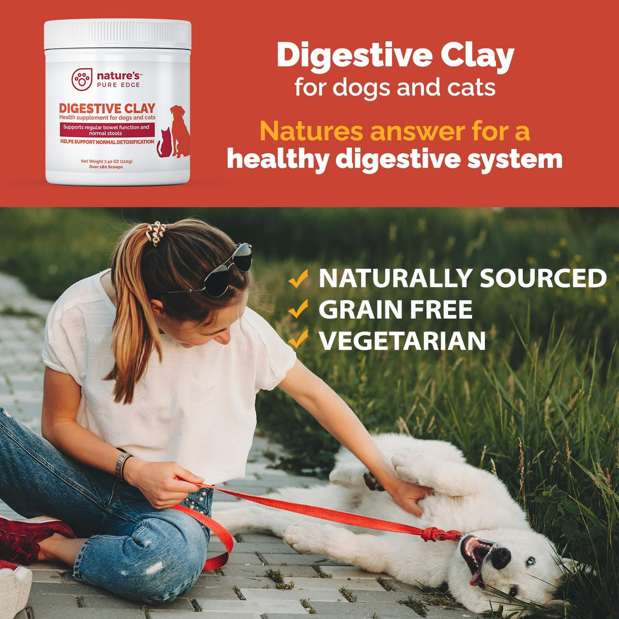 Nature's Pure Edge Clay Powder Anti Diarrhea for Dogs & Cats 210Gr.