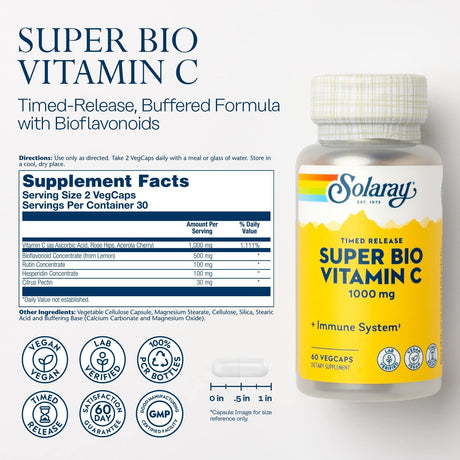 SOLARAY Super Bio Vitamin C 1000Mg. 60 Capsulas