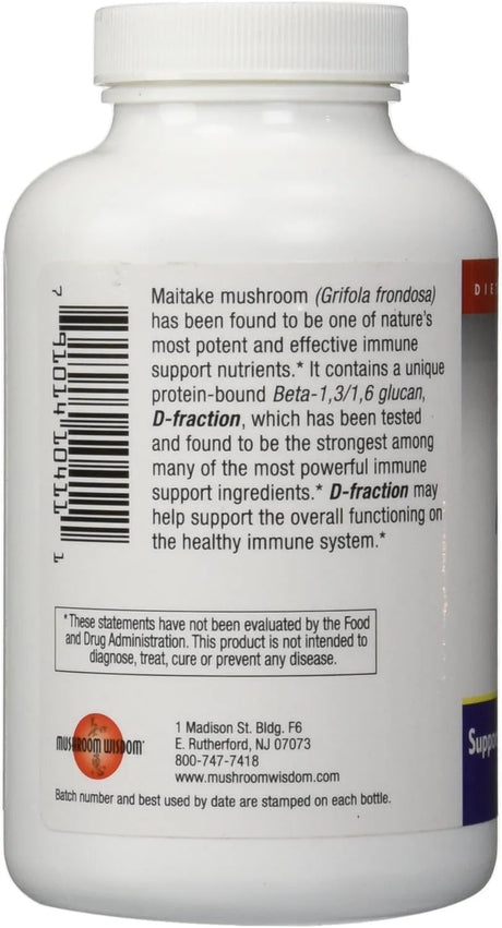MUSHROOM WISDOM - MUSHROOM WISDOM Maitake Mushroom Extract D-Fraction 360 Capsulas - The Red Vitamin MX - Suplementos Alimenticios - {{ shop.shopifyCountryName }}