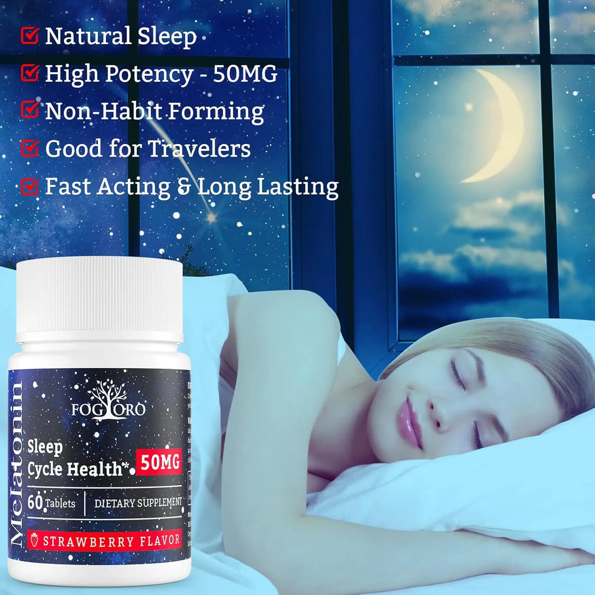 FOGORO - Fogoro Powerful Melatonin 50Mg. 60 Tabletas 2 Pack - The Red Vitamin MX - Suplementos Alimenticios - {{ shop.shopifyCountryName }}