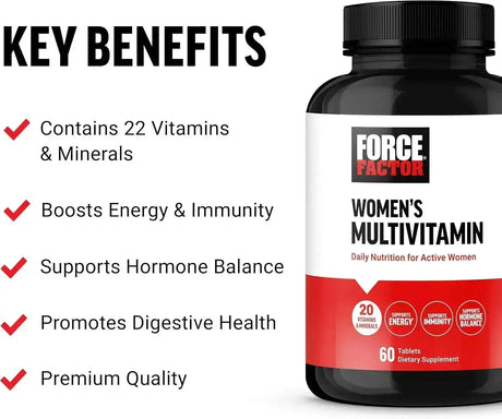 FORCE FACTOR - Force Factor Women’s Multivitamin 60 Tabletas - The Red Vitamin MX - Suplementos Alimenticios - {{ shop.shopifyCountryName }}