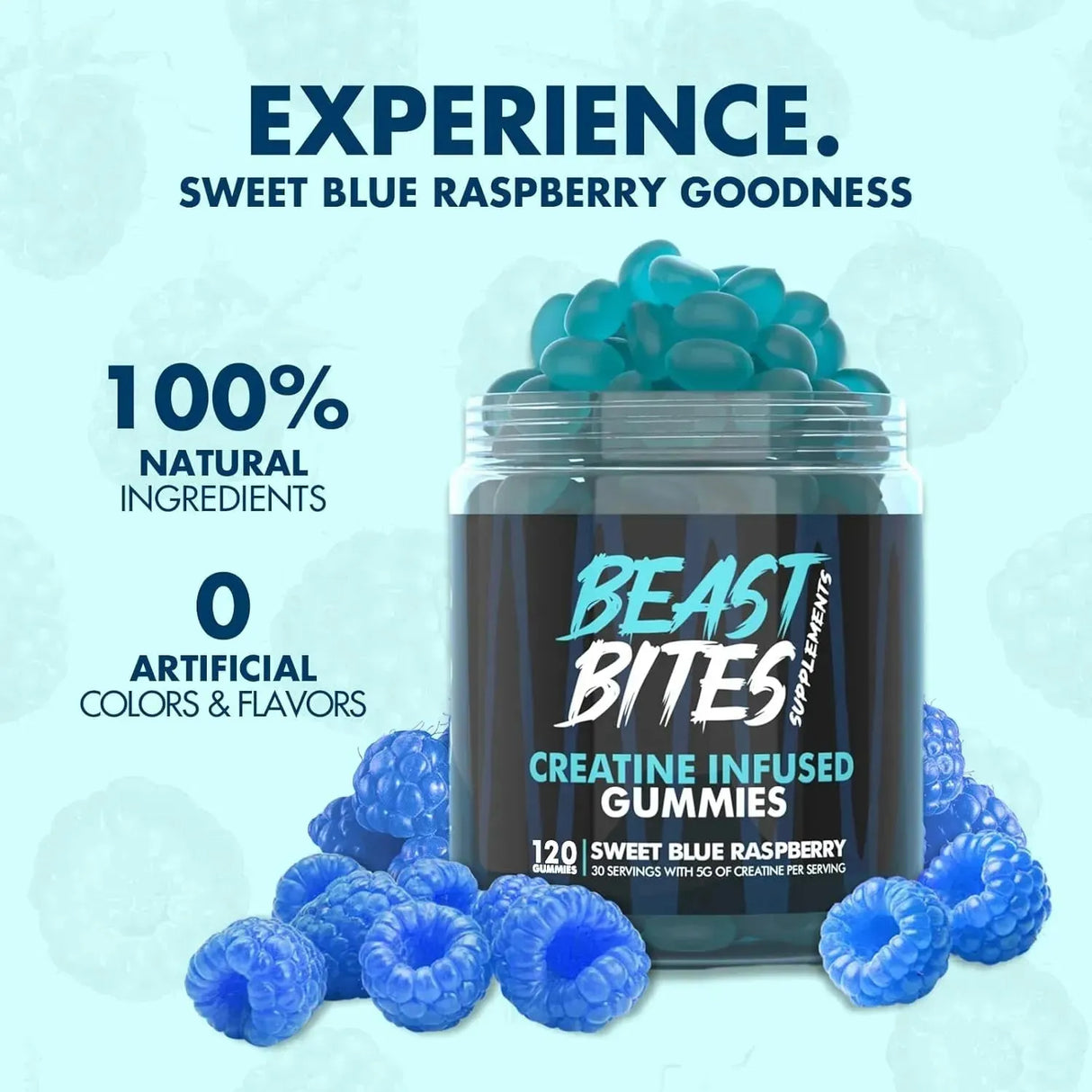 BEAST BITES - BEAST BITES Creatine Bites 5g Creatine Monohydrate Blue Raspberry 30 Gomitas - The Red Vitamin MX - Suplementos Alimenticios - {{ shop.shopifyCountryName }}