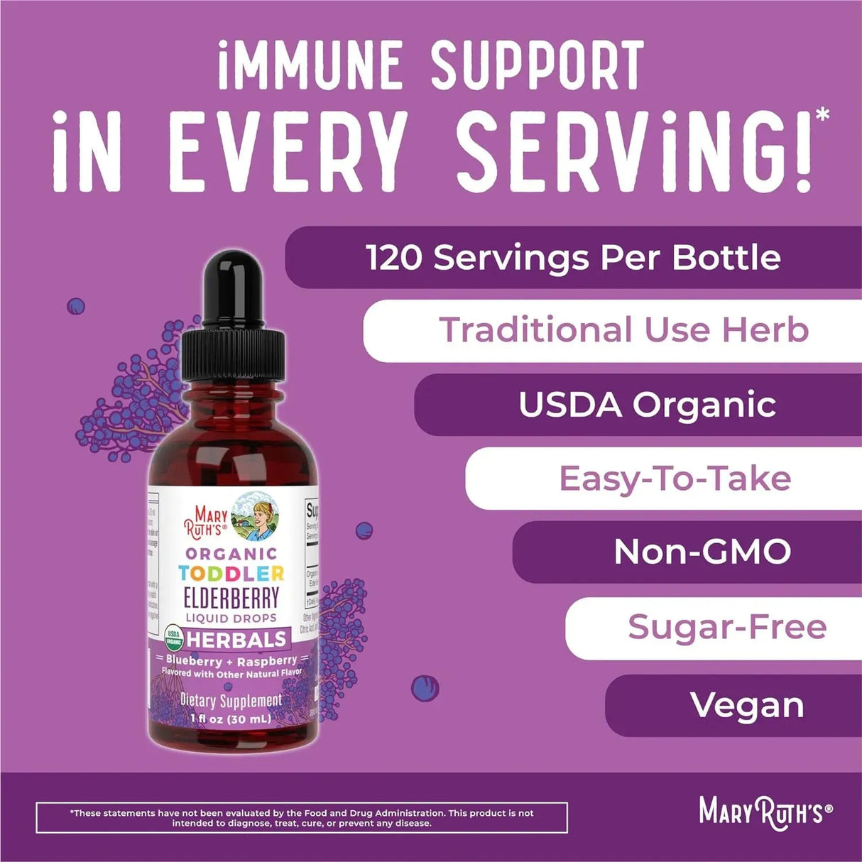 MARY RUTH ORGANICS - MaryRuth Organics Toddler Elderberry Syrup 1 Fl.Oz. - The Red Vitamin MX - Suplementos Alimenticios - {{ shop.shopifyCountryName }}