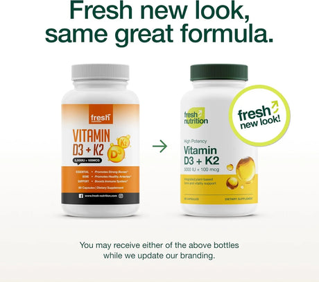 FRESH NUTRITION - Fresh Nutrition Vegan Vitamin D3 + K2 90 Capsulas - The Red Vitamin MX - Suplementos Alimenticios - {{ shop.shopifyCountryName }}