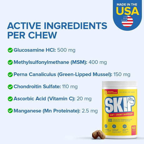 SKIP - SKIP Dog Hip and Joint Supplement 60 Masticables - The Red Vitamin MX - Cuidado De Cadera Y Articulaciones Para Perros - {{ shop.shopifyCountryName }}