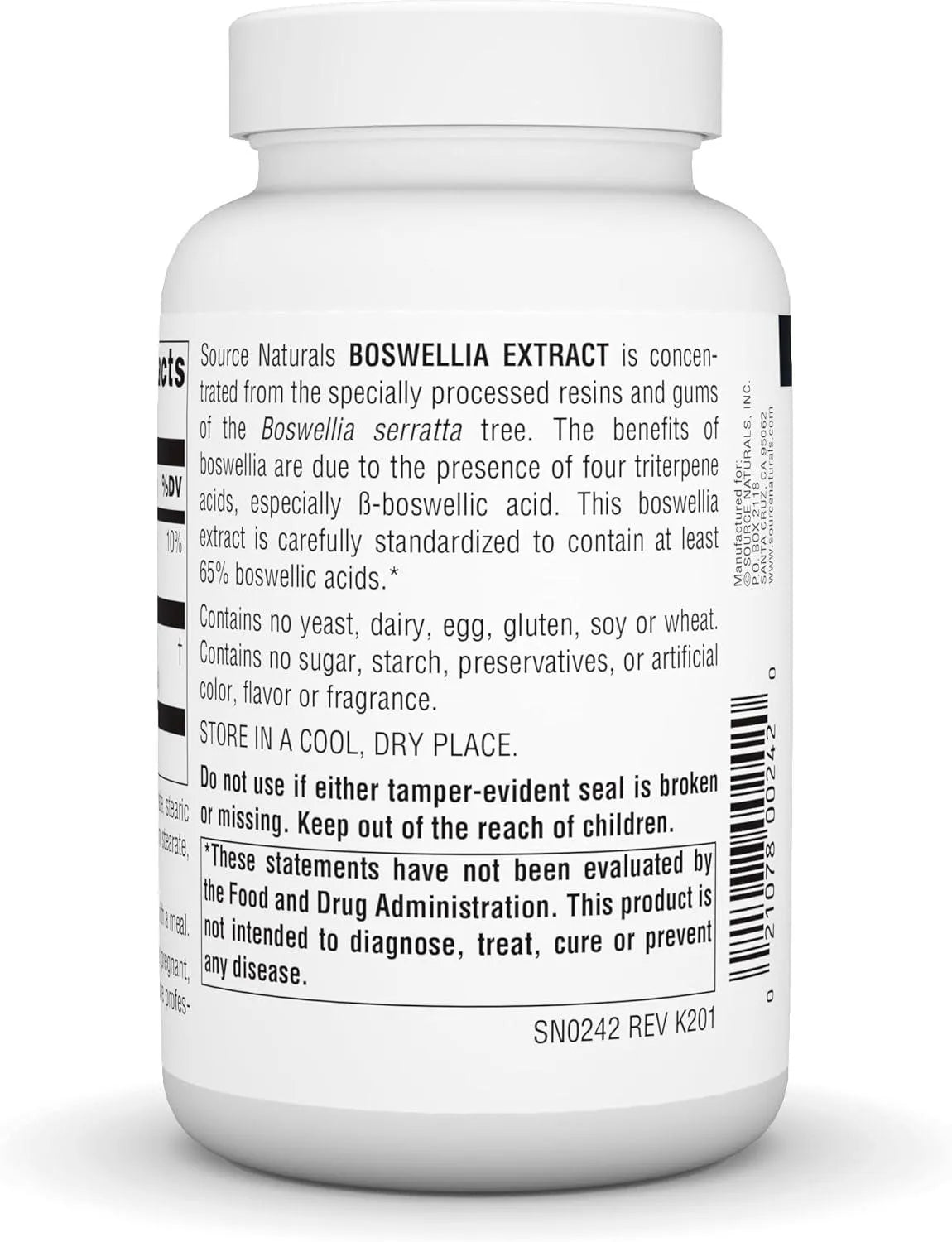 SOURCE NATURALS - Source Naturals Boswellia Extract 243Mg. 100 Tabletas - The Red Vitamin MX - Suplementos Alimenticios - {{ shop.shopifyCountryName }}