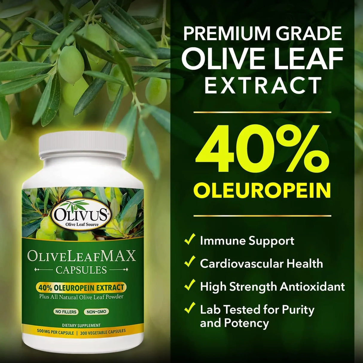 OLIVUS - Olivus OliveLeafMAX Olive Leaf Extract 500Mg. 300 Capsulas - The Red Vitamin MX - Suplementos Alimenticios - {{ shop.shopifyCountryName }}