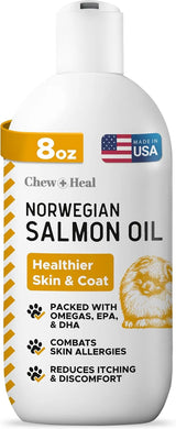 CHEW + HEAL - Chew + Heal Labs Salmon Oil for Dogs 8 Fl.Oz. - The Red Vitamin MX - Aceite De Pescado Para Perros - {{ shop.shopifyCountryName }}