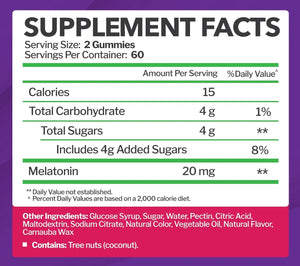 JUST NUTRIENTS - Just Nutrients Melatonin 20Mg. Gummies 120 Gomitas - The Red Vitamin MX - Suplementos Alimenticios - {{ shop.shopifyCountryName }}