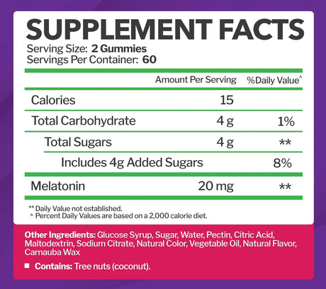 JUST NUTRIENTS - Just Nutrients Melatonin 20Mg. Gummies 120 Gomitas - The Red Vitamin MX - Suplementos Alimenticios - {{ shop.shopifyCountryName }}