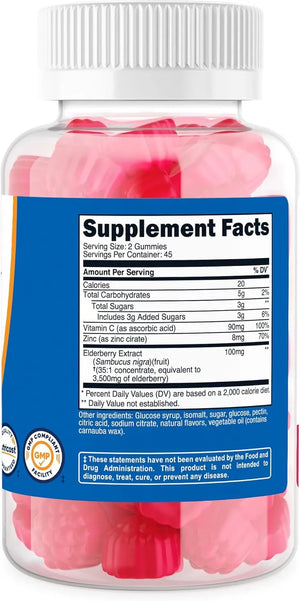 NUTRICOST - Nutricost Elderberry Gummies with Vitamin C & Zinc 90 Gomitas - The Red Vitamin MX - Suplementos Alimenticios - {{ shop.shopifyCountryName }}