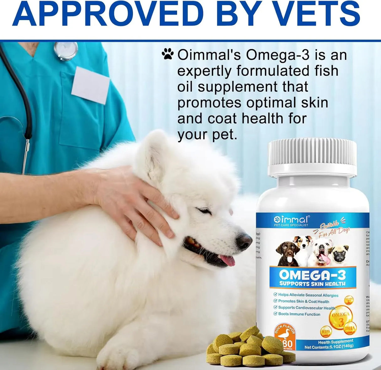 OIMMAL - Oimmal Omega 3 Fish Oil for Dogs 180 Tabletas Masticables - The Red Vitamin MX - Aceite De Pescado Para Perros - {{ shop.shopifyCountryName }}