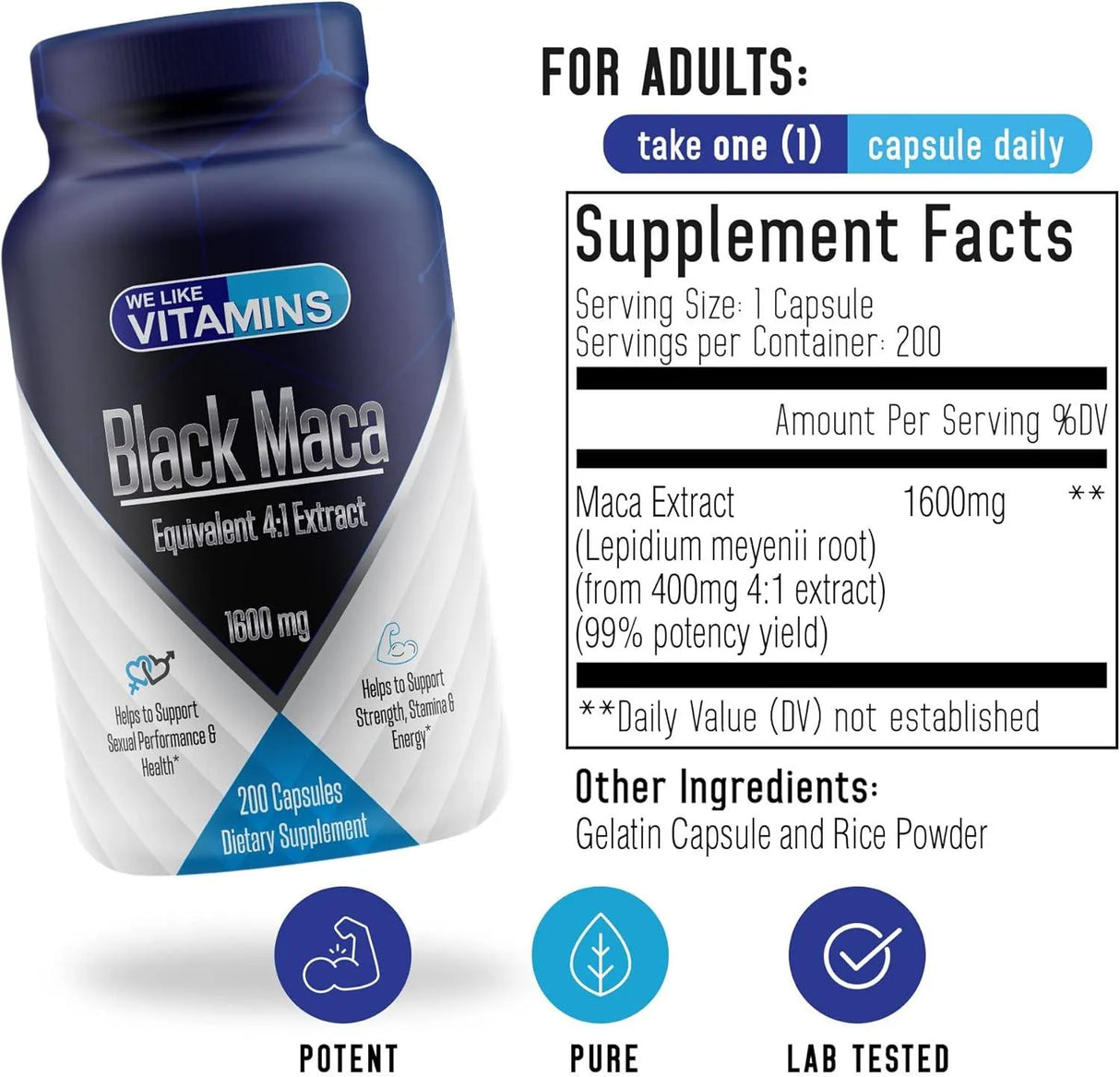 WE LIKE VITAMINS - We Like Vitamins Black Maca 1600Mg. 200 Capsulas - The Red Vitamin MX - Suplementos Alimenticios - {{ shop.shopifyCountryName }}