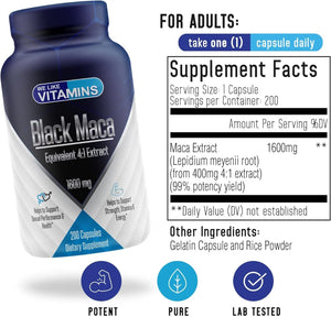 WE LIKE VITAMINS - We Like Vitamins Black Maca 1600Mg. 200 Capsulas - The Red Vitamin MX - Suplementos Alimenticios - {{ shop.shopifyCountryName }}