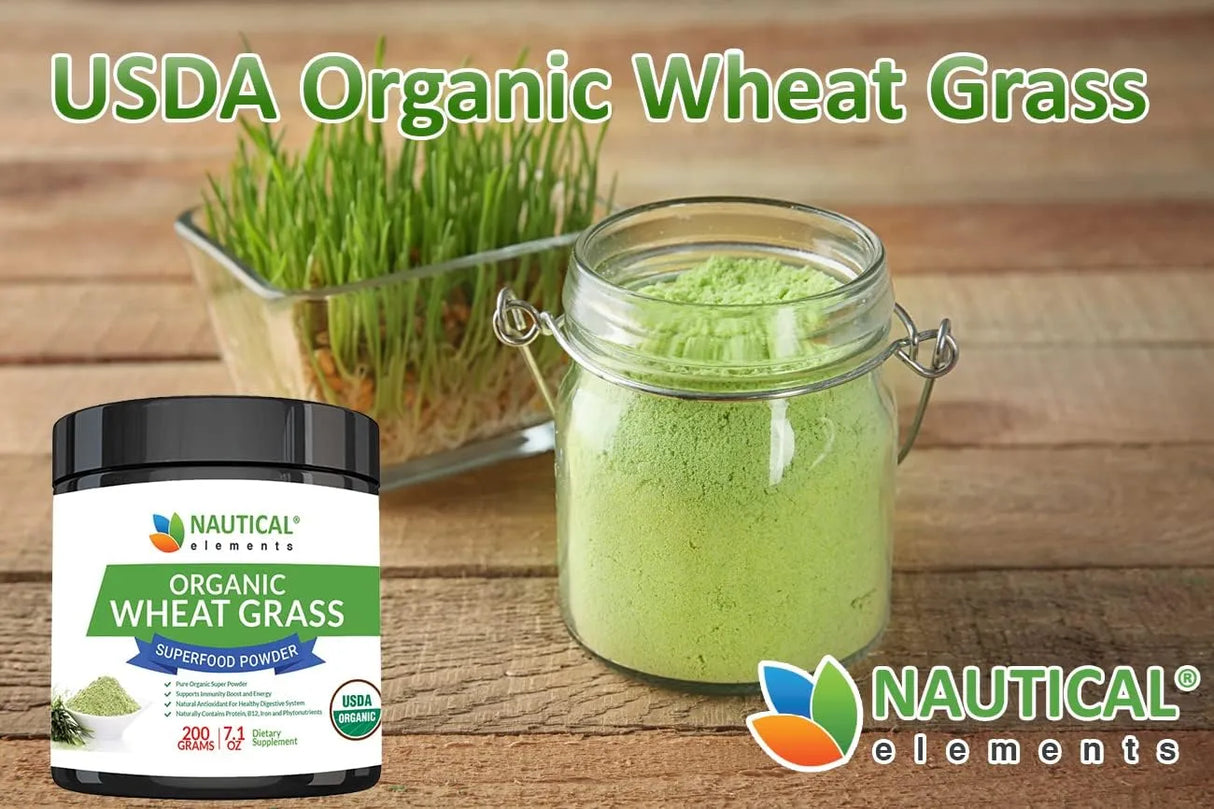 NAUTICAL ELEMENTS - Nautical Elements Wheatgrass Powder 200Gr. - The Red Vitamin MX - Suplementos Alimenticios - {{ shop.shopifyCountryName }}