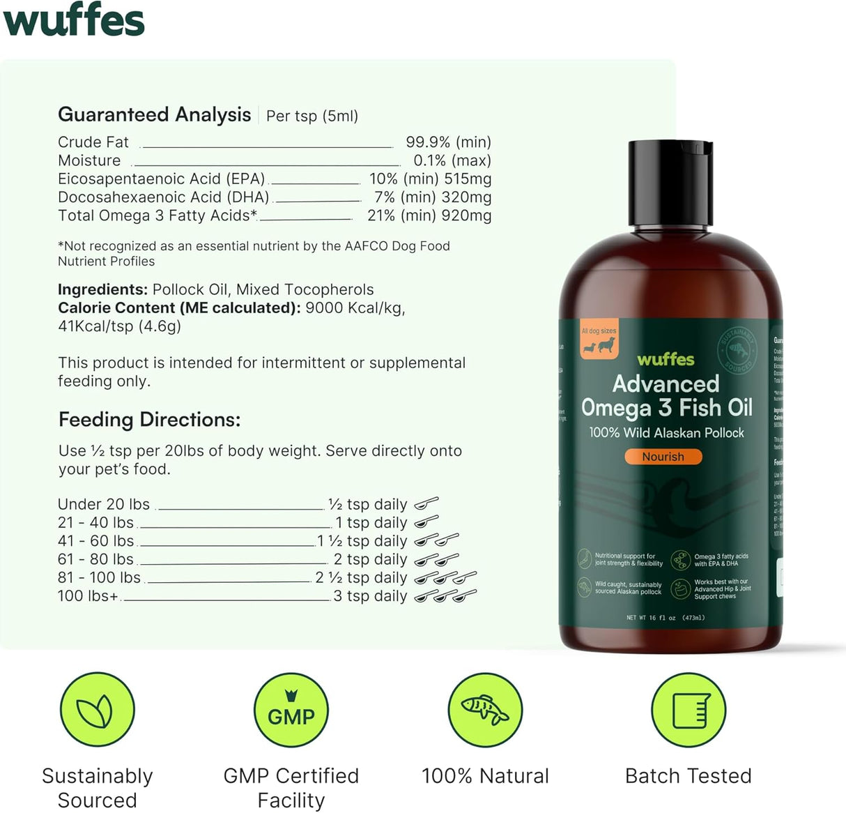 WUFFES - Wuffes Advanced Omega 3 Fish Oil for Dogs 16 Fl.Oz. - The Red Vitamin MX - Aceite De Pescado Para Perros - {{ shop.shopifyCountryName }}