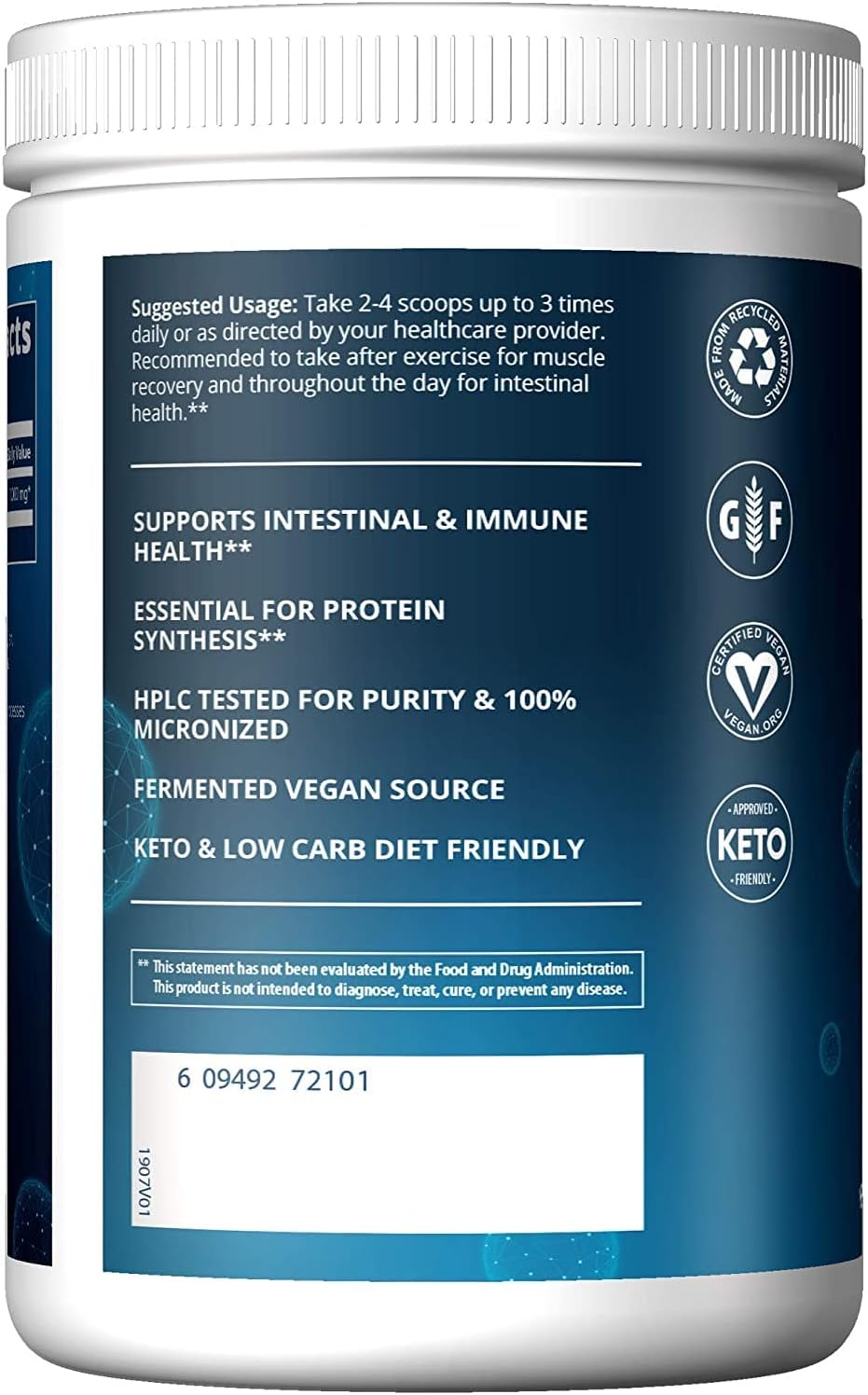 MRM Nutrition L-Glutamine 5000Mg. 65 Servicios 325Gr. - The Red Vitamin MX - Suplementos Alimenticios - MRM
