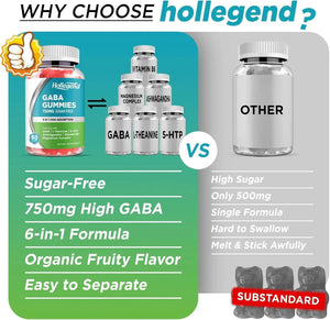 HOLLEGEND - Hollegend GABA Gummies 60 Gomitas - The Red Vitamin MX - Suplementos Alimenticios - {{ shop.shopifyCountryName }}