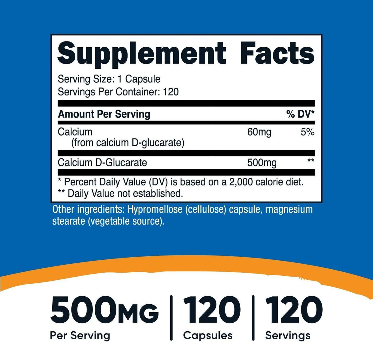 NUTRICOST - Nutricost Calcium D-Glucarate 500Mg. 120 Capsulas - The Red Vitamin MX - Suplementos Alimenticios - {{ shop.shopifyCountryName }}