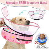 Toptakeit Elevated Inflatable Dog Cone Collar PINK XLARGE