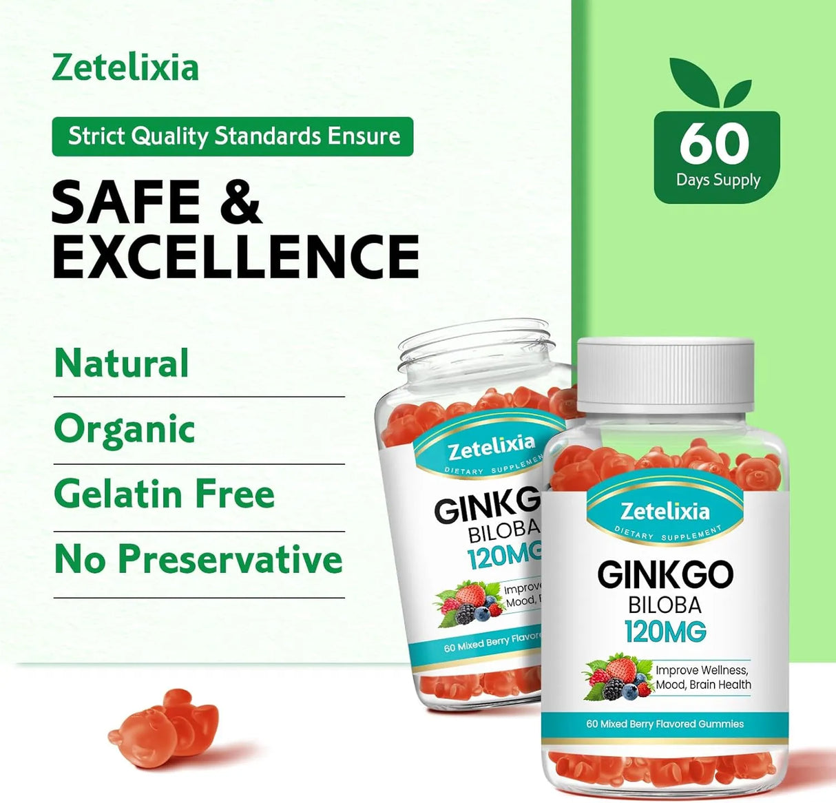 ZETELIXIA - Zetelixia Ginkgo Biloba Gummies 120Mg. 60 Gomitas 2 Pack - The Red Vitamin MX - Suplementos Alimenticios - {{ shop.shopifyCountryName }}