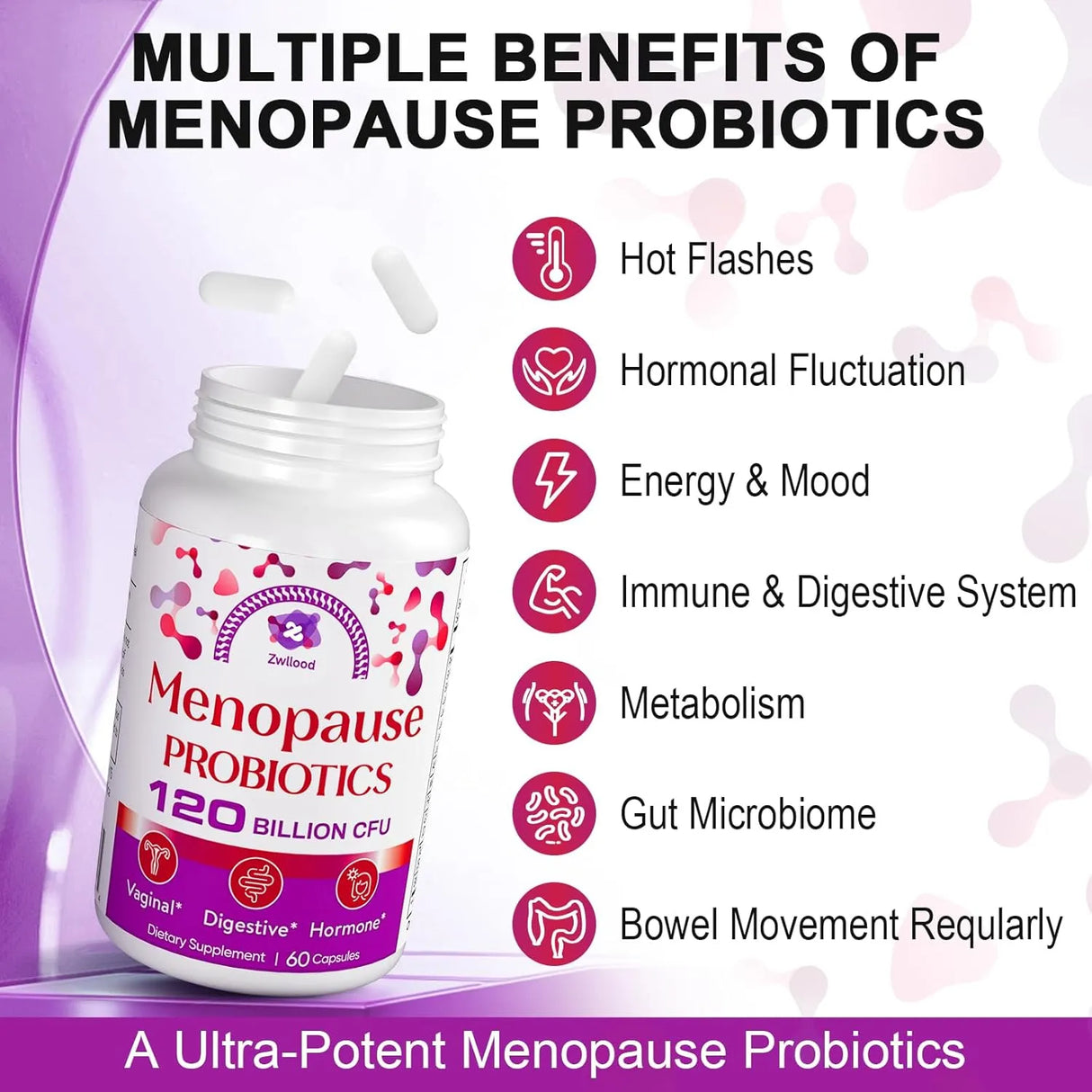 ZWLLOOD - Zwllood Menopause Probiotics 60 Capsulas - The Red Vitamin MX - Suplementos Alimenticios - {{ shop.shopifyCountryName }}