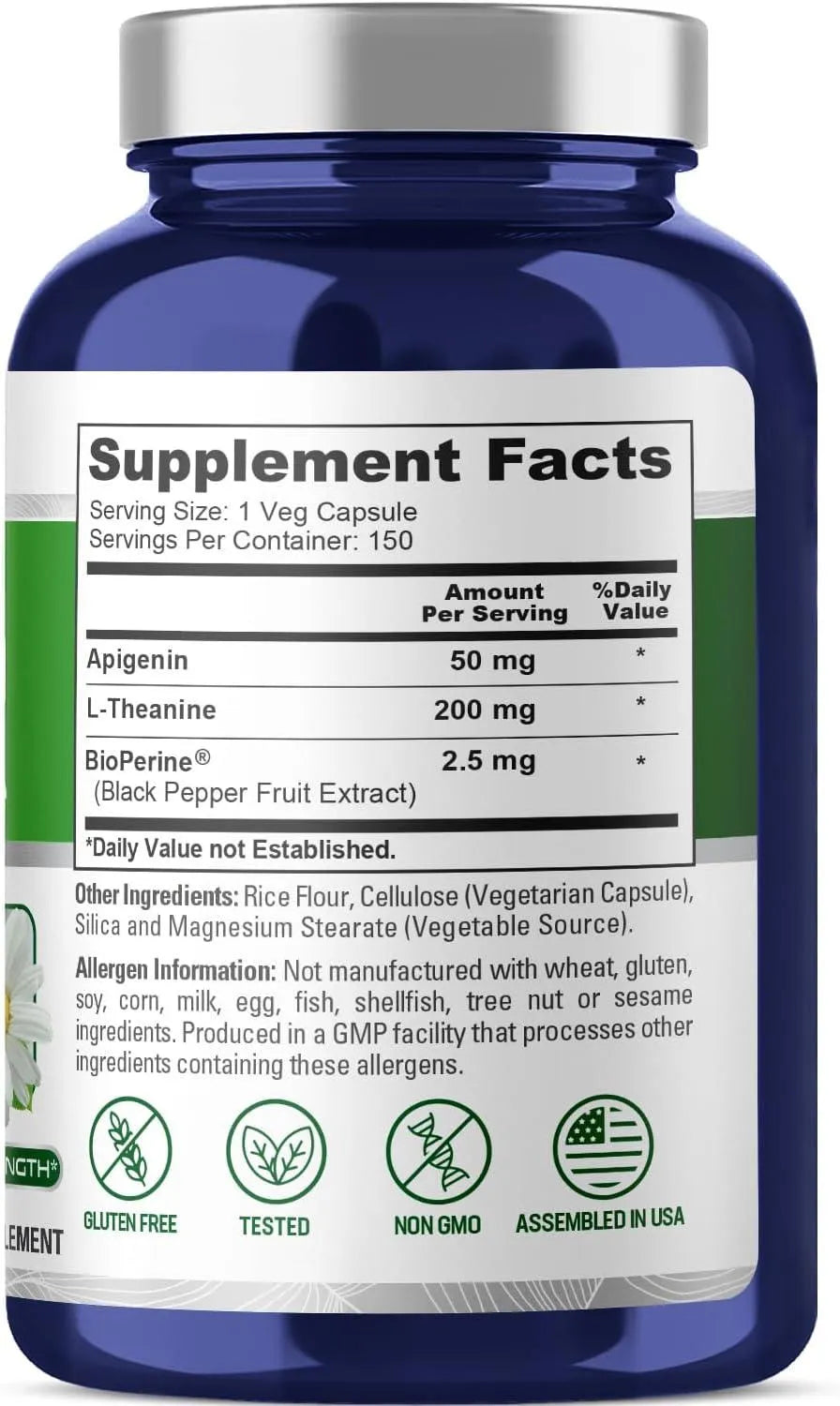 NUSAPURE - NusaPure Apigenin 50Mg. & L-Theanine 200Mg. 150 Capsulas - The Red Vitamin MX - Suplementos Alimenticios - {{ shop.shopifyCountryName }}