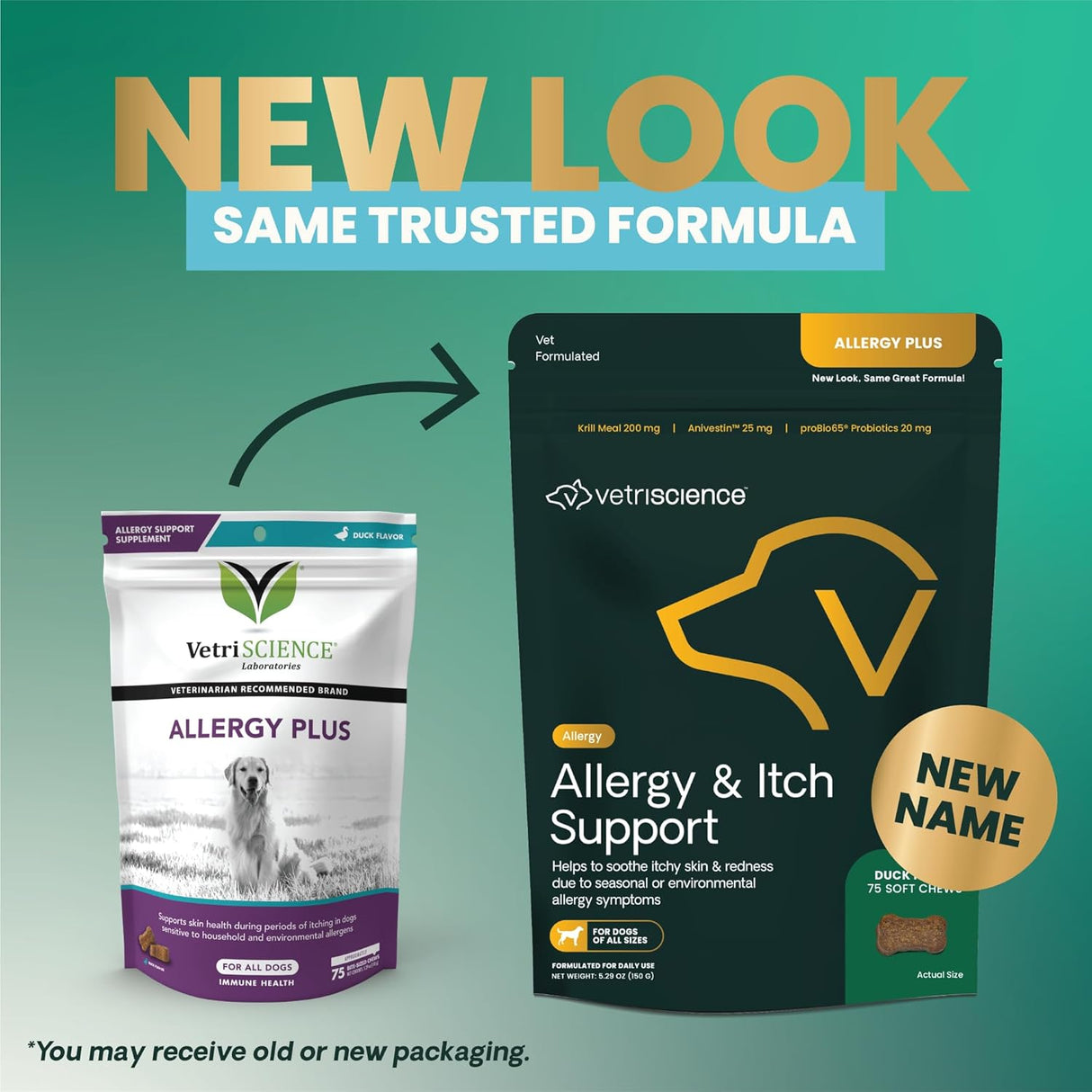 VetriScience Allergy & Itch Support Chews Duck 75 Masticables