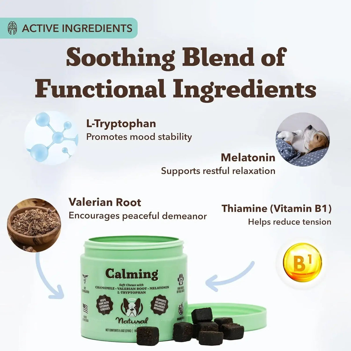 NATURAL DOG - Natural Dog Company Calming Chews for Dogs 90 Masticables - The Red Vitamin MX - Relajantes Para Perros - {{ shop.shopifyCountryName }}