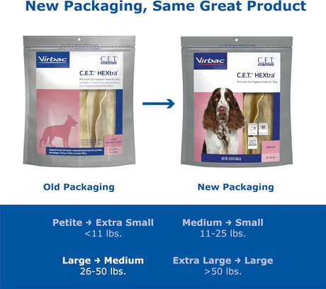 VIRBAC - Virbac C.E.T. HEXtra Premium Oral Hygiene for Dogs 26-50 lbs 363Gr. - The Red Vitamin MX - Cuidado Dental Para Perros - {{ shop.shopifyCountryName }}