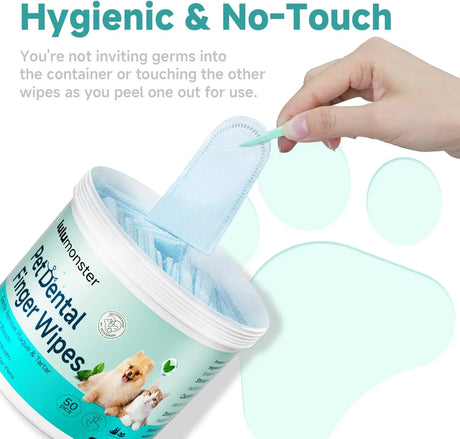 LULUMONSTER - LULUMONSTER Pet Dental Finger Wipes for Dogs & Cats Mint 50 Toallitas - The Red Vitamin MX - Cuidado Dental Para Perros - {{ shop.shopifyCountryName }}