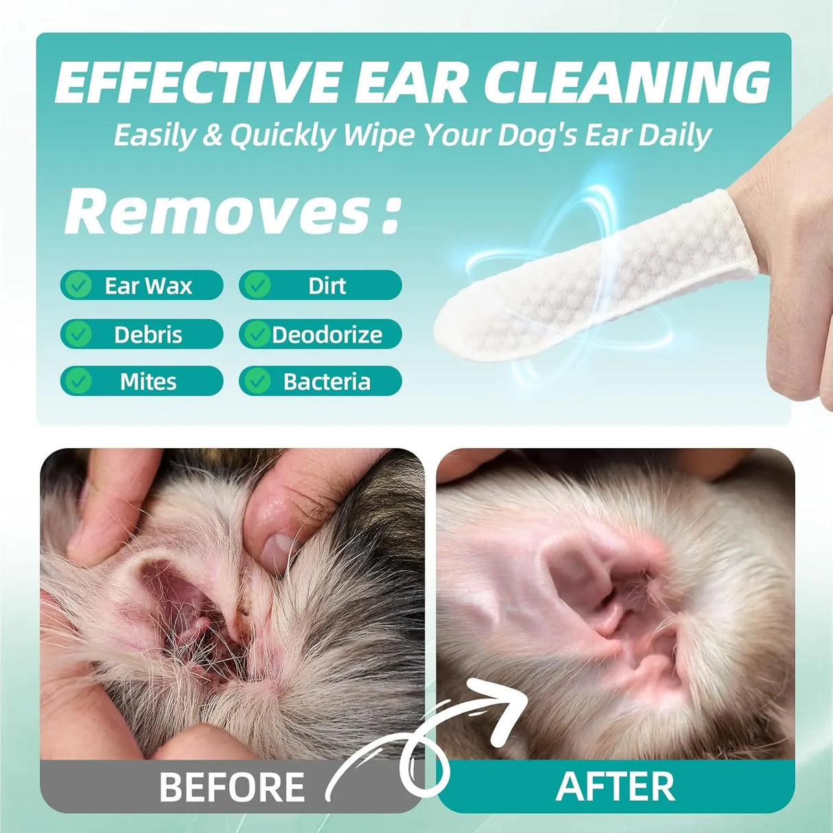 ANTONDOLL - ANTONDOLL Ear Finger Wipes for Dogs & Cats 50 Toallitas - The Red Vitamin MX - Cuidado Del Oído De Perros - {{ shop.shopifyCountryName }}