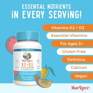 MARY RUTH ORGANICS - MaryRuth Organics Calcium with Vitamin D & Vitamin K2 60 Gomitas - The Red Vitamin MX - Suplementos Alimenticios - {{ shop.shopifyCountryName }}