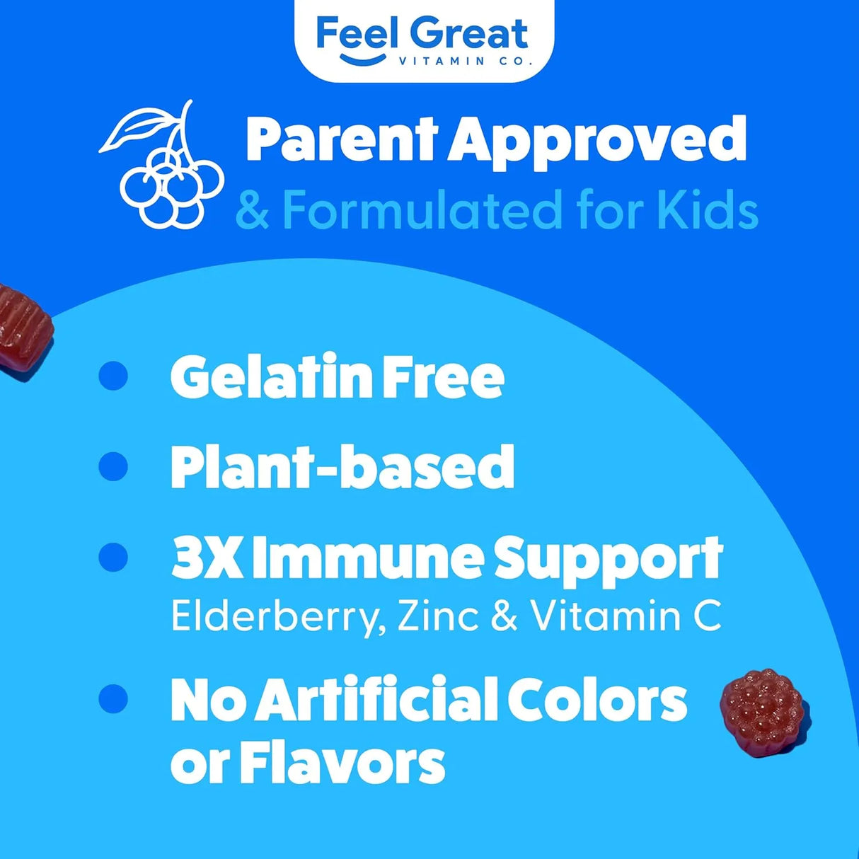 FEEL GREAT - Feel Great Kids Elderberry Gummies with Zinc and Vitamin C 90 Gomitas - The Red Vitamin MX - Suplementos Alimenticios - {{ shop.shopifyCountryName }}