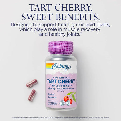 SOLARAY - SOLARAY Triple Strength Tart Cherry Extract 90 Capsulas - The Red Vitamin MX - Suplementos Alimenticios - {{ shop.shopifyCountryName }}