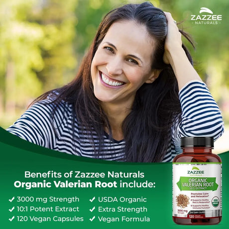 ZAZZEE NATURALS - Zazzee USDA Organic Valerian Root 10:1 Extract 120 Capsulas - The Red Vitamin MX - Suplementos Alimenticios - {{ shop.shopifyCountryName }}