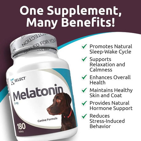 K9 SELECT - K9 Select Melatonin for Large Dogs Unflavored 5Mg. 180 Capsulas - The Red Vitamin MX - Relajantes Para Perros - {{ shop.shopifyCountryName }}